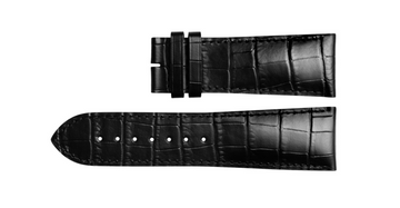 Longines 26mm-22mm Black Alligator Grain Leather Strap L682117586