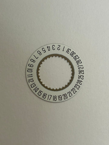 Date Dial White with Black numbers at 6