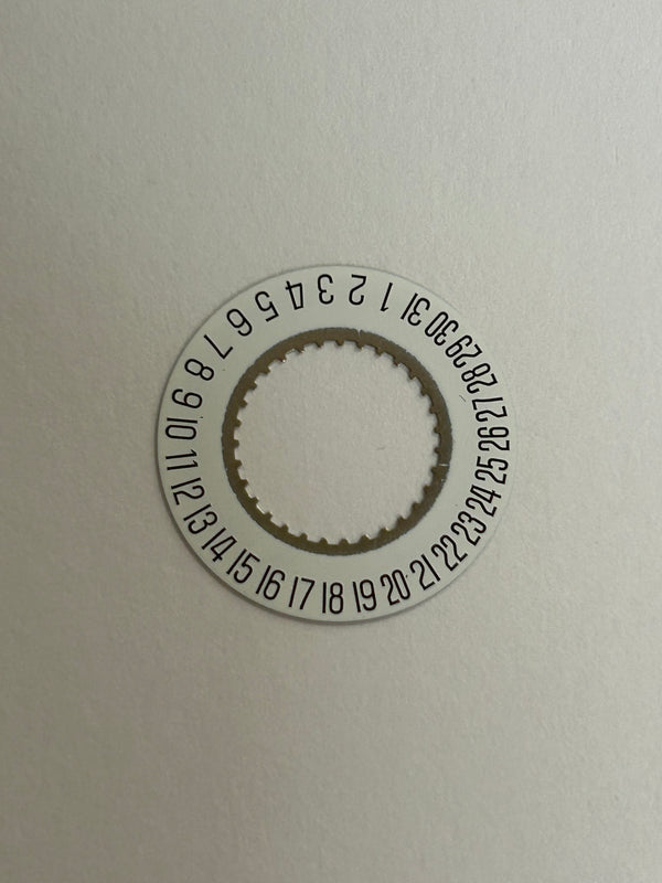 Date Dial White with Black numbers at 6