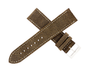 22mm Nubuck Leather Aged Dark Brown W/ Off White Stitch