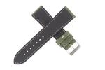 22mm Nubuck Leather Aged Hunter Green W/ White Stitch