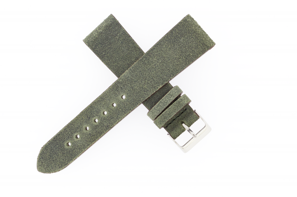 22mm Nubuck Leather Aged Hunter Green