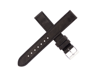 16mm Textured Leather Pitch Black