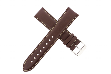 20mm Smooth Leather Brown W/ Contrast Stitch