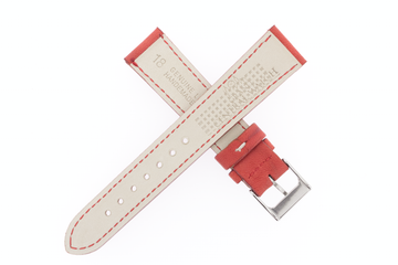 18mm Genuine Leather Textured Cherry Red W/ Tan Lining
