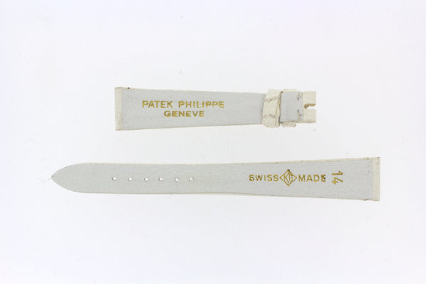 14mm-10 Patek Philippe Genuine White Lizard Strap