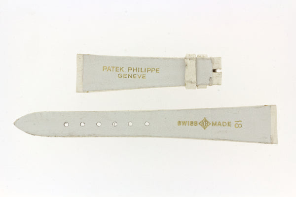 18mm-13 Patek Philippe Genuine White Lizard Strap - 13mm Buckle