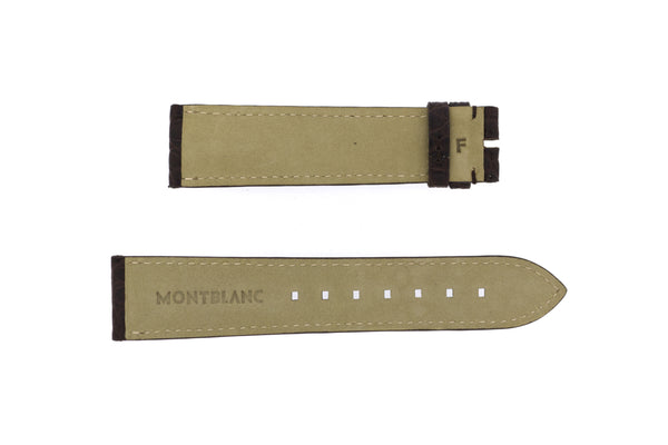 20mm MontBlanc Alligator Strap - Brown - Square Punch